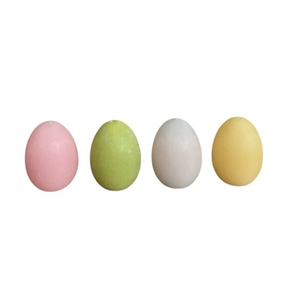 Pottery Barn Easter Egg Candles Set (4) Multi Color Pastel Spring 3" - Picture 2 of 3